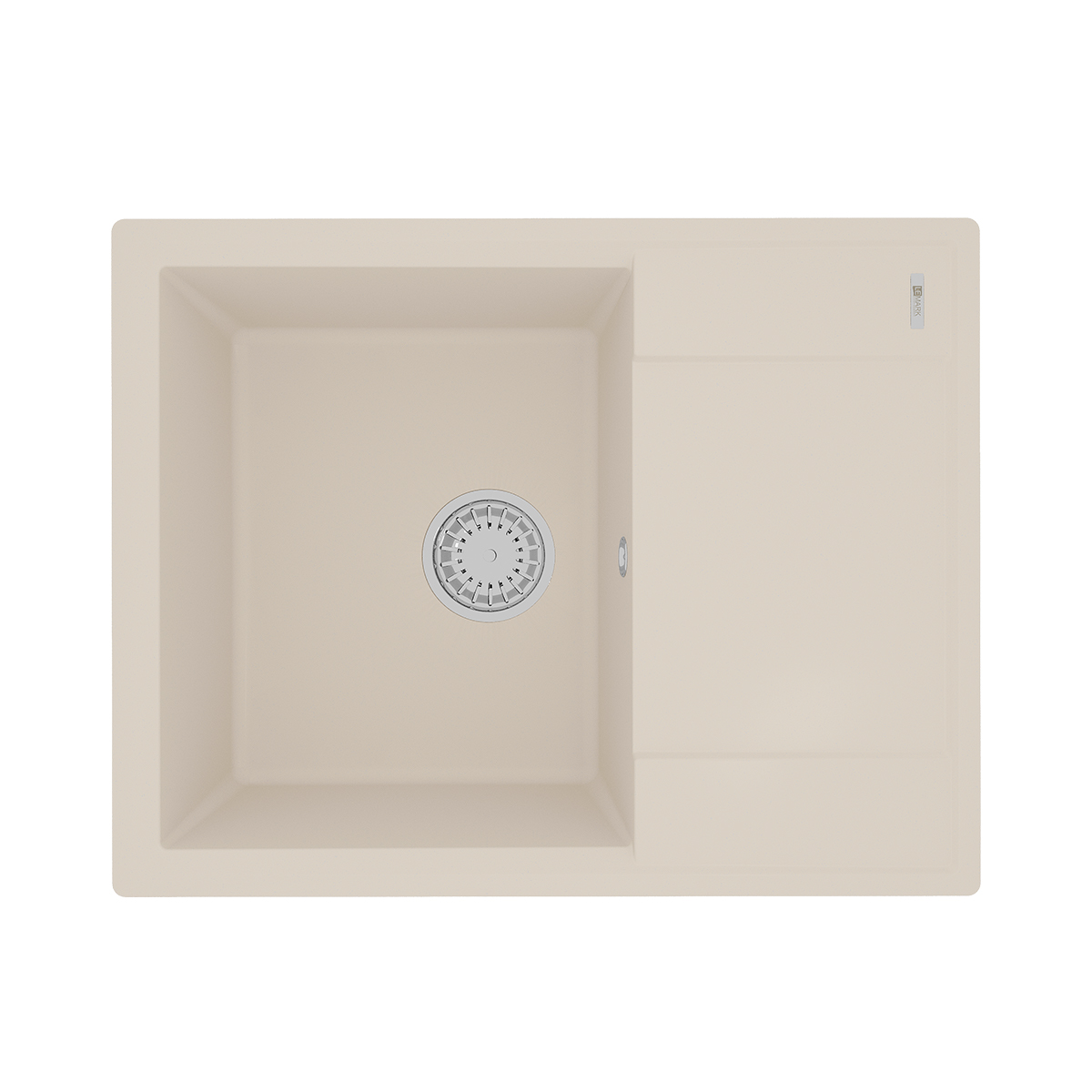 Кухонная мойка Lemark IMANDRA 640 врезная прямоугольная с крылом из кварцгранита, Шампань 