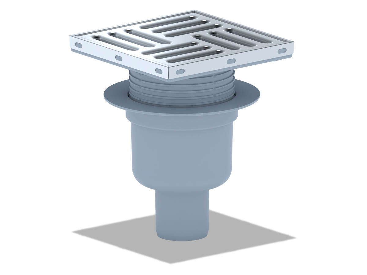 Трап верт.вып.50 регул. с реш. 15х15 металл. сухой ANI PLAST