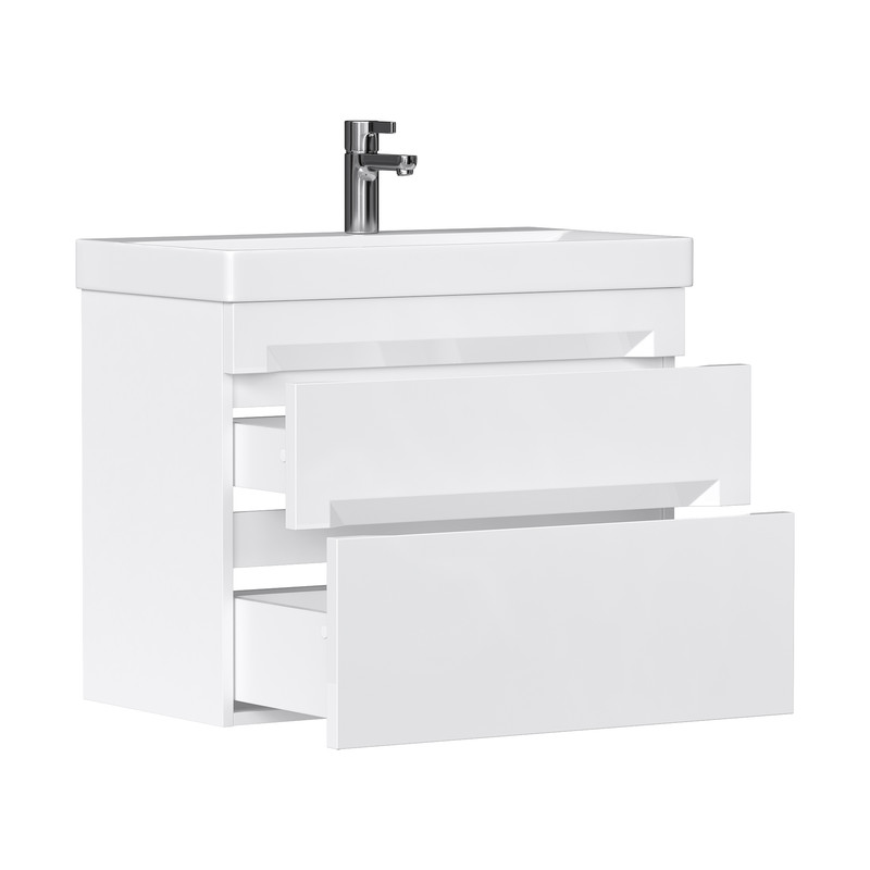 Тумба EQUIL Corner 70 подвесная 2 ящ. белая (под раковину 9696-70)