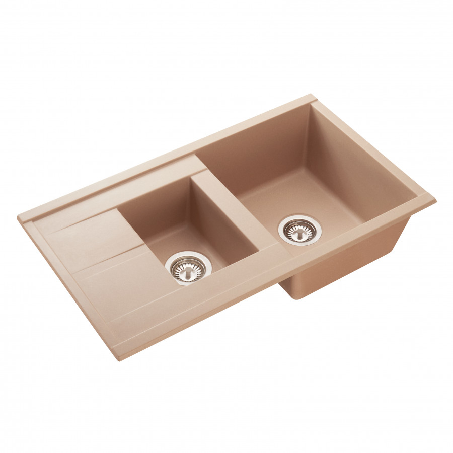 Мойка для кухни  Делия 87 870x510x218 мм, прямоуг. с крылом и доп. чашей, латте