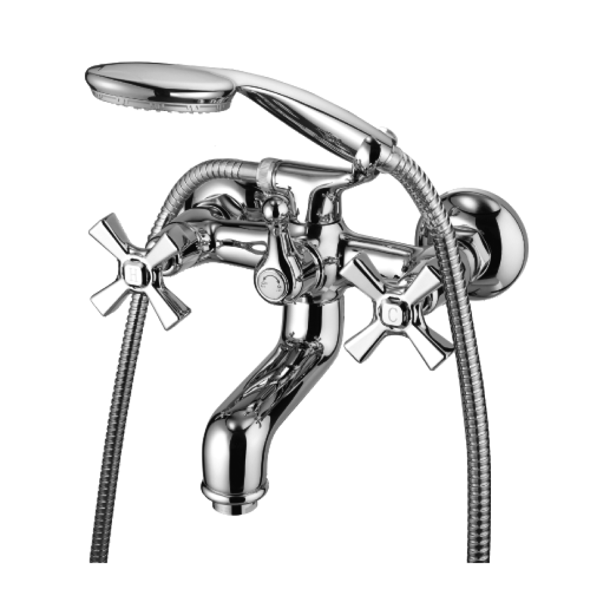 Benefit Смеситель для ванны, монолит.излив 115мм держ.на теле лейка, р/ДВ, хром, LM, LM2502C