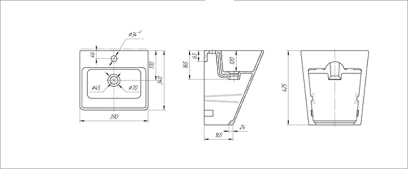 Раковина-моноблок VALLERI ОМА белая (Вн Ум1909)