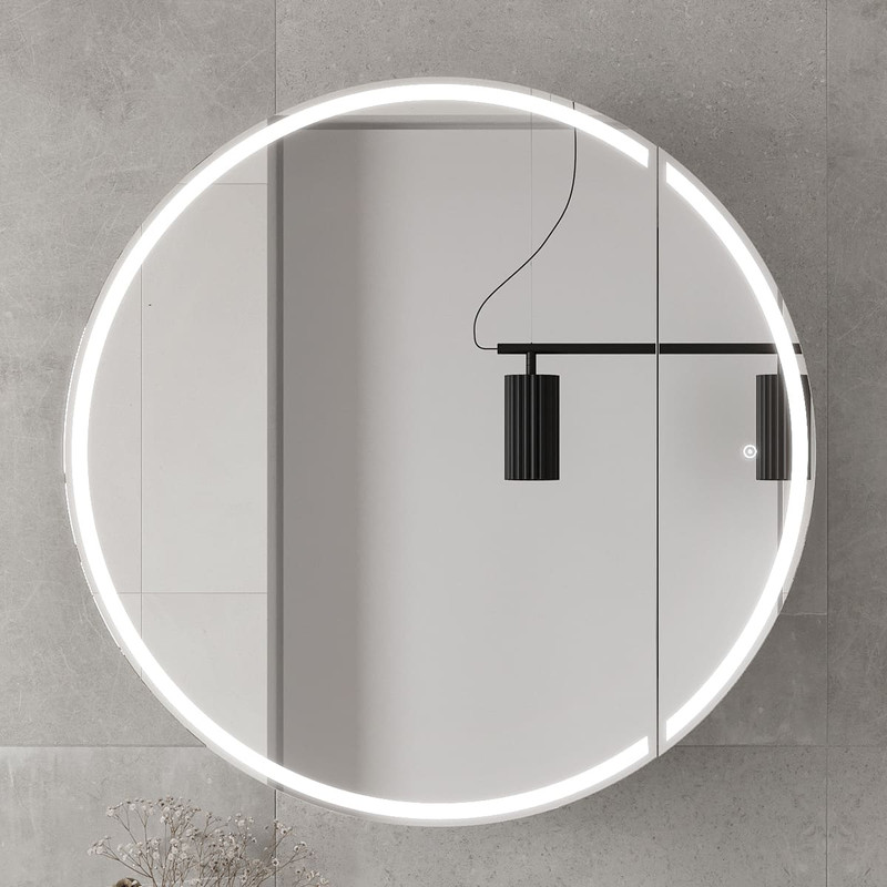 Зеркальный шкаф EQUIL Smile LED D800 подвесной графит софт