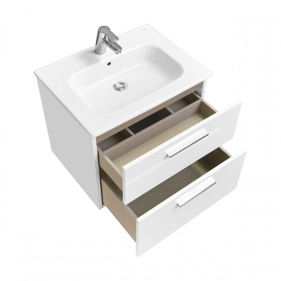 VICTORIA Тумба под раковину VICTORIA 60, 2 ящика, белый гл., ROCA