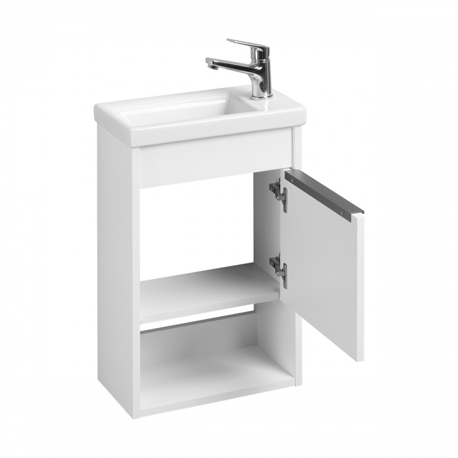 Тумба-умывальник ХОУП 40, 1 дв., подвесная, белый матовый (под раковину МИРАНДА 40)