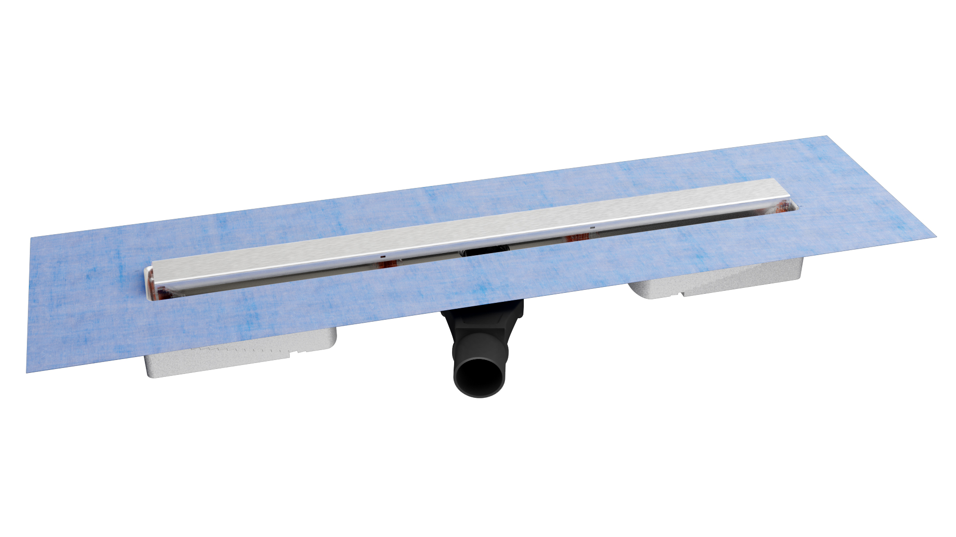 Желоб водосток C1 NORMA 300, матовый хром, S-сифон D50 H60 боковой, BERGES