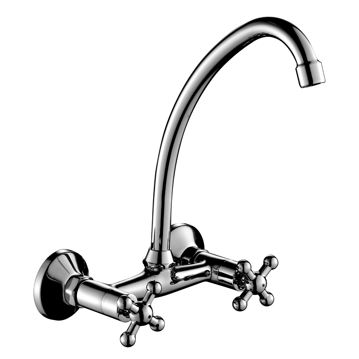 G02 Смеситель для кухни, пов.излив 193мм на стену, р/ДВ, хром, ROS, G02-73