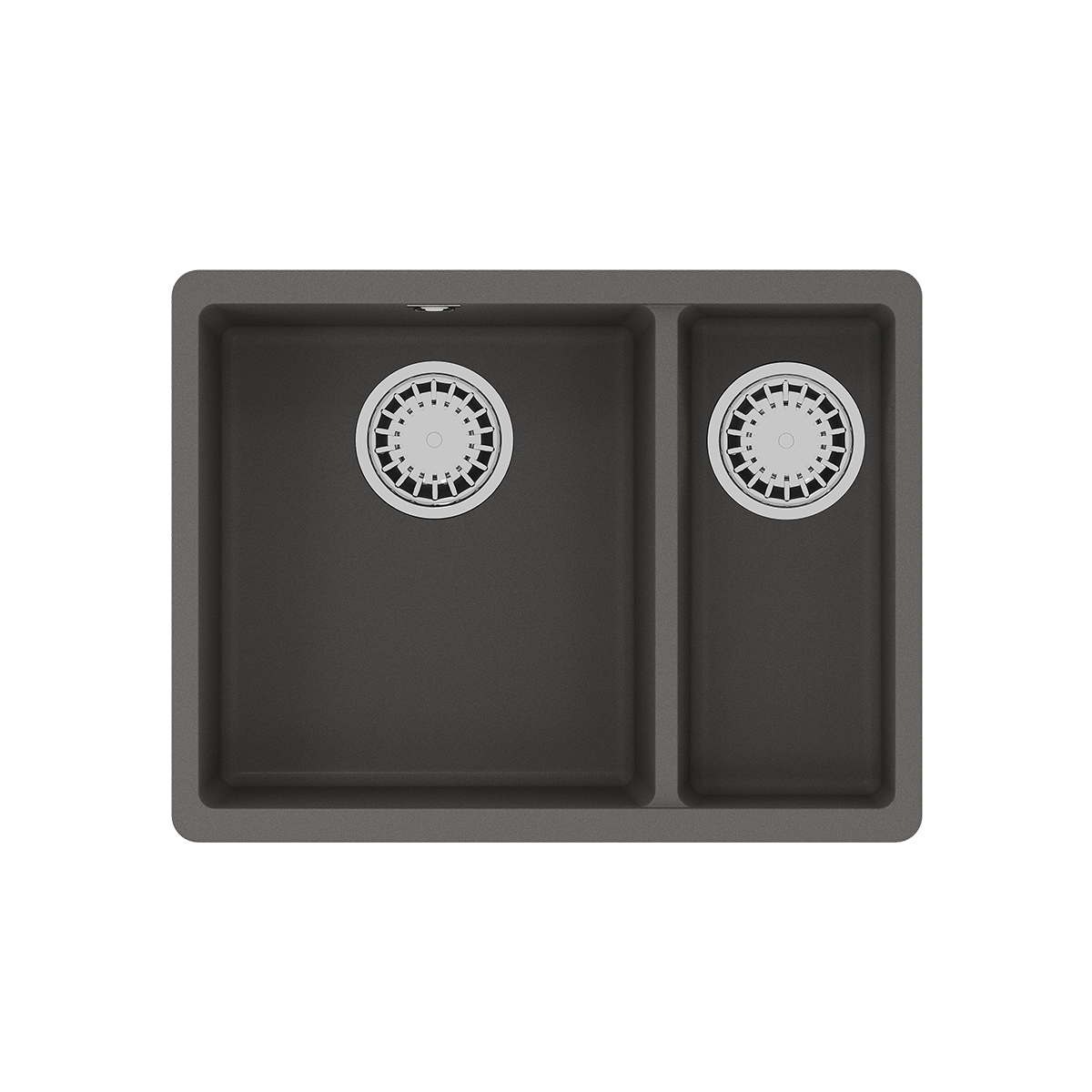 Кухонная мойка Lemark SINARA 550.2-U подстольного монтажа с доп.чашей из кварцгранита, Серый шёлк