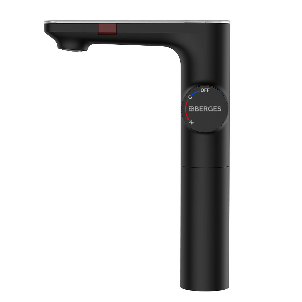 Смеситель для раковины MORANS сенсорный высокий, черный матовый, BERGES