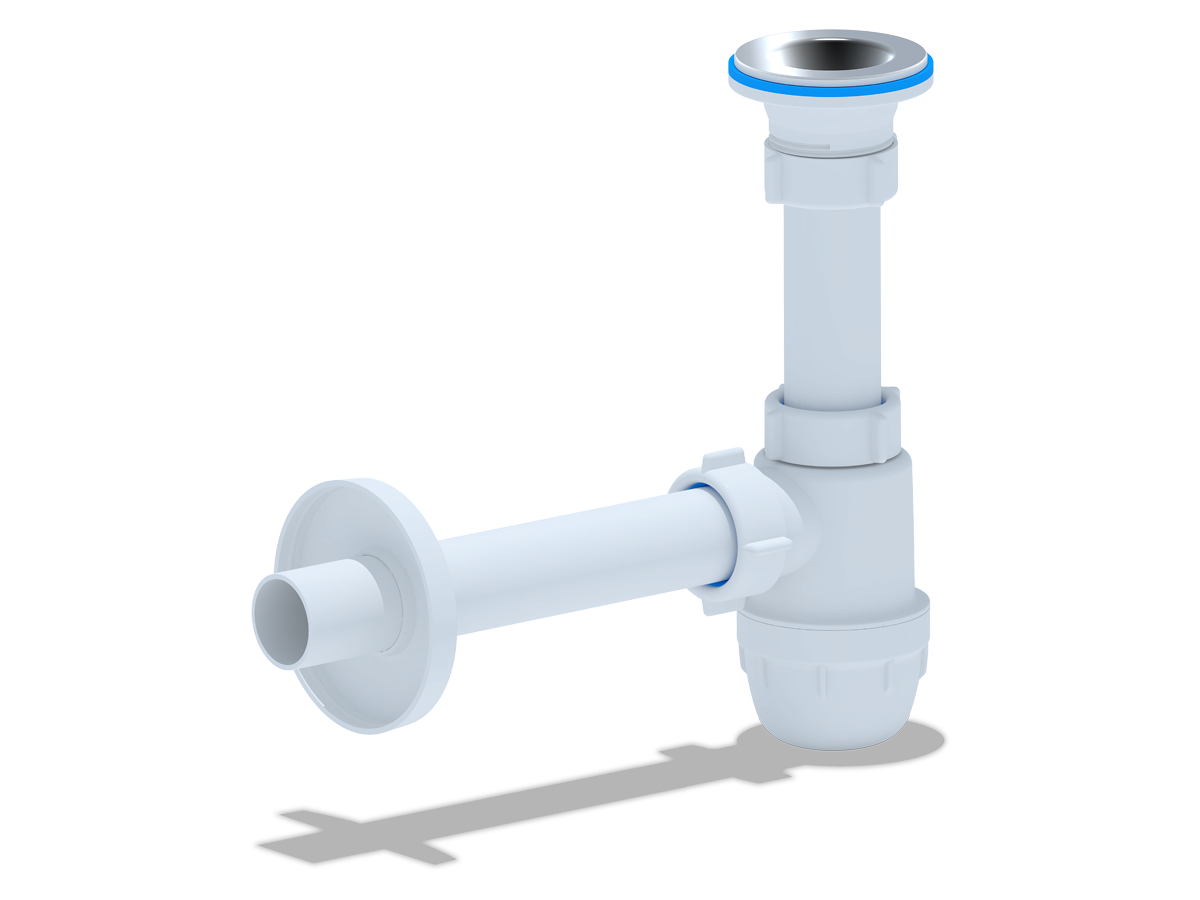 Сифон для раковины АНИ Пласт Юнг BM1003 с прямой трубой 1 1/4 дюйма 32