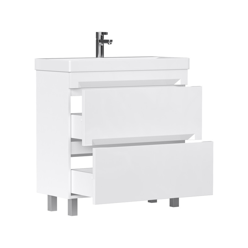 Тумба EQUIL Corner 80 напольная 2 ящ. белая (под раковину 9696-80)