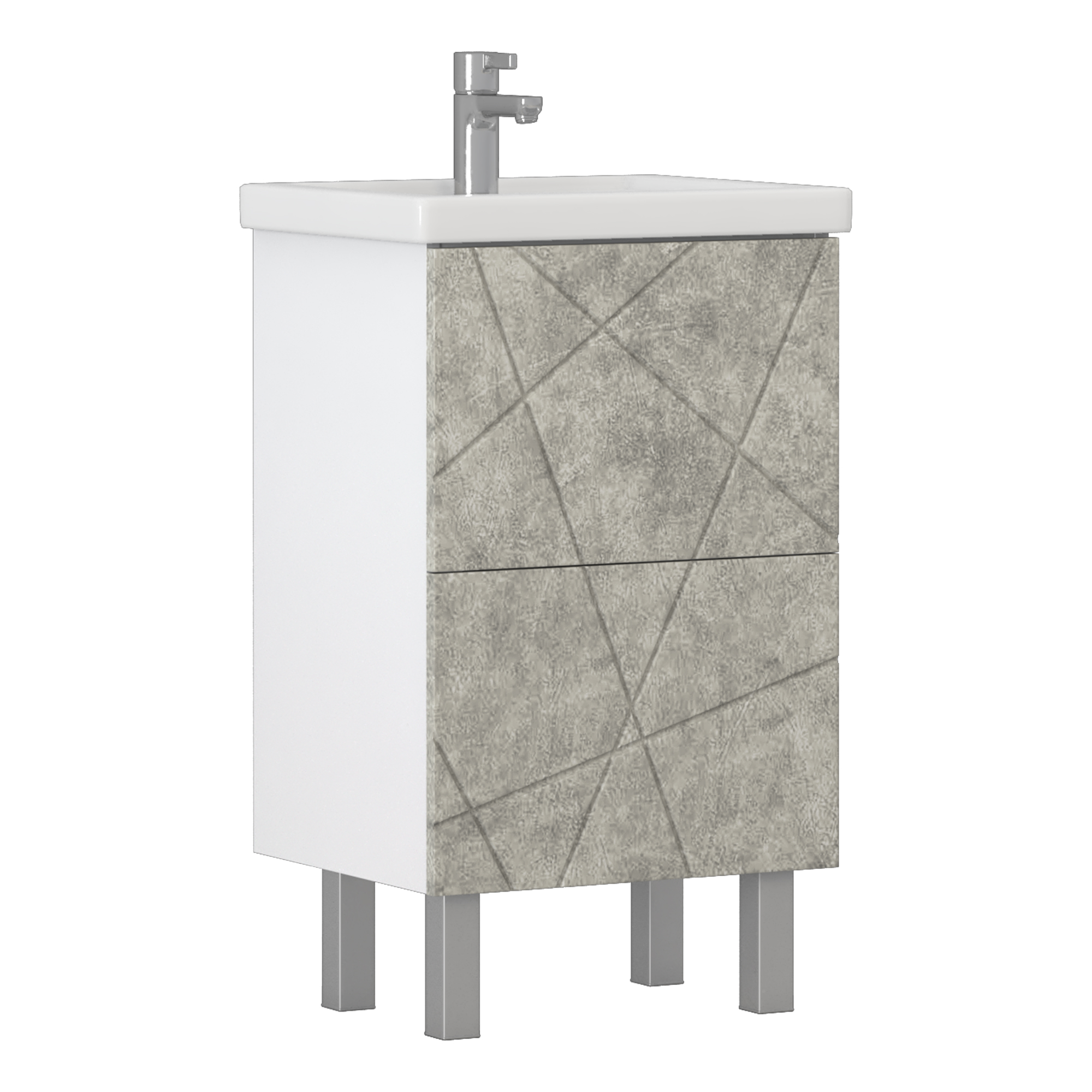 Тумба под раковину VIGO Geometry 2-50 напольная бетон (tn.bsf.GEO.FOS.50.2Y бетон)