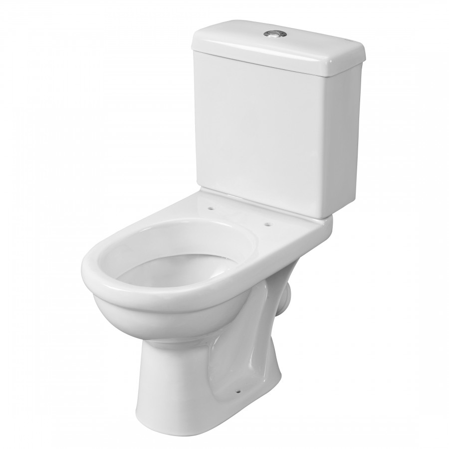 Унитаз-компакт "Визит" косой выпуск, с 1-режимной кнопочной арматурой  и сиденьем п/п "Уклад". SANTE