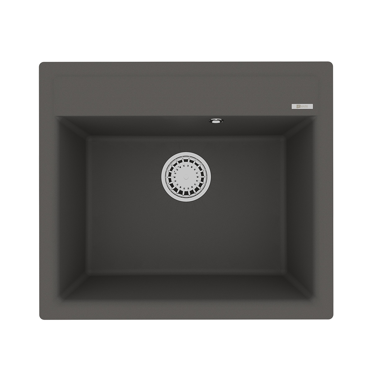 Кухонная мойка Lemark HANKA 570 врезная прямоугольная из кварцгранита, Серый шёлк