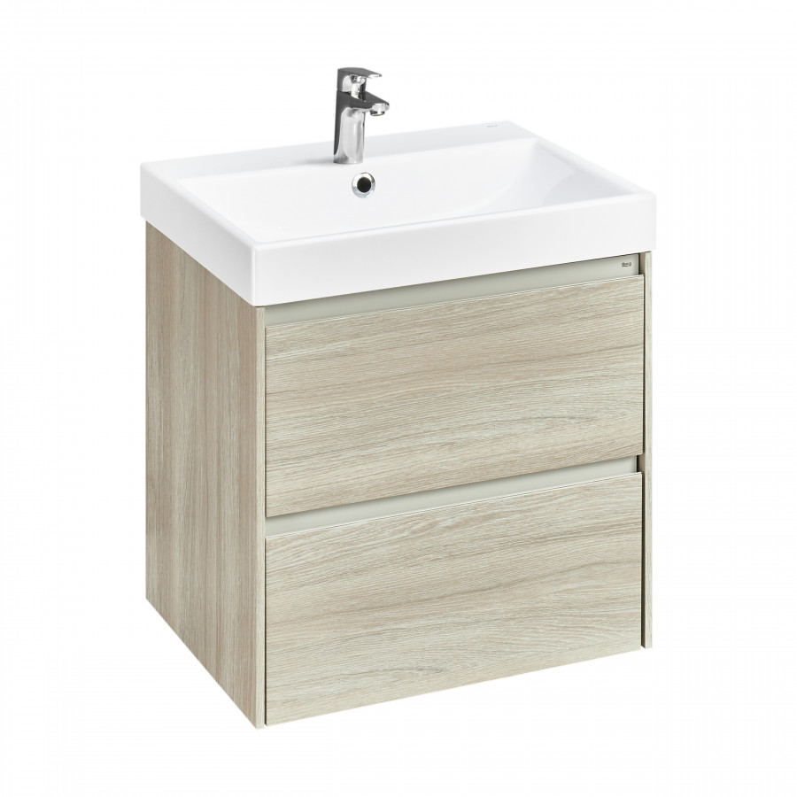 ONA Модуль для раковины 600 мм, 585x450x565 мм, с 2 ящиками, светлый дуб, ROCA