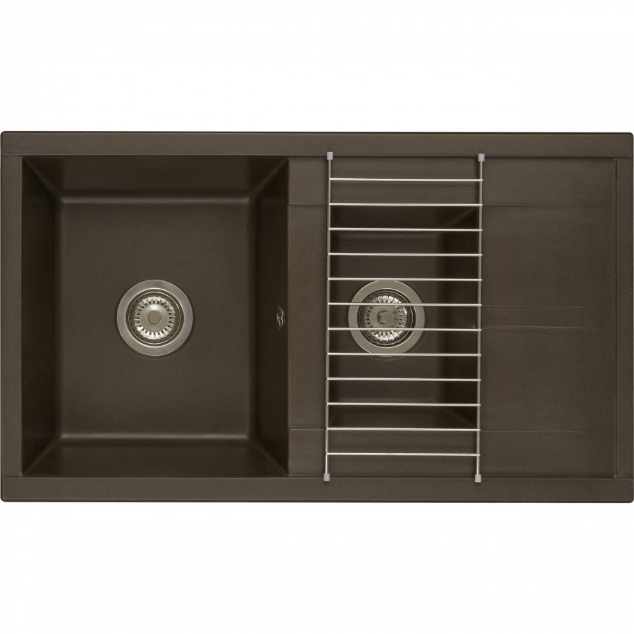Мойка для кухни  Делия 87 870x510x218 мм, прямоуг. с крылом и доп. чашей, кофе