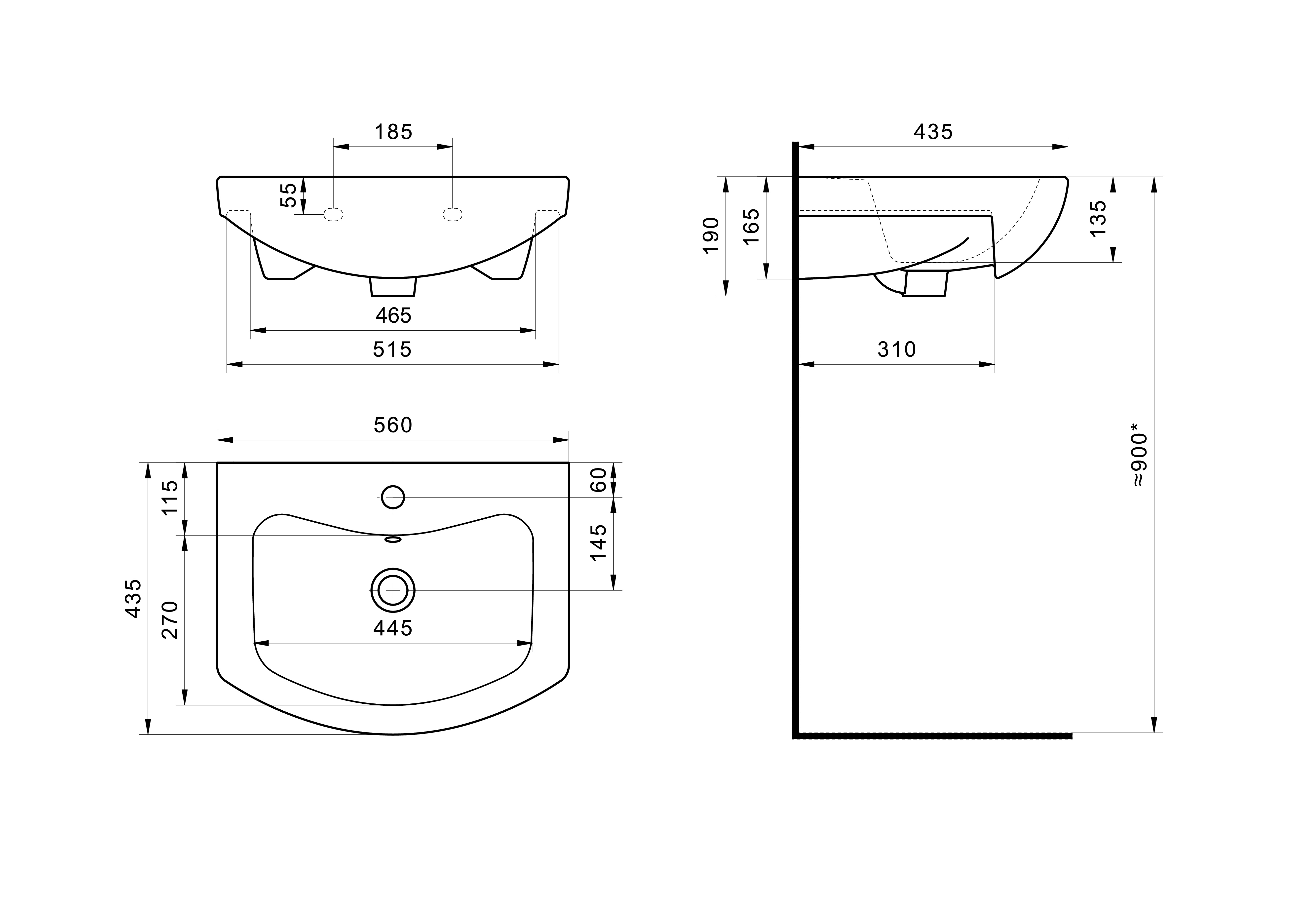Раковина SANTEK Балтика 55 мебельная белый (WH501702)