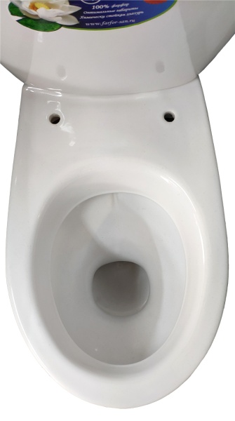 Унитаз-компакт "Вершок" наклонный выпуск, нижняя подводка, цельнолитая полка, кнопочная арматура, си