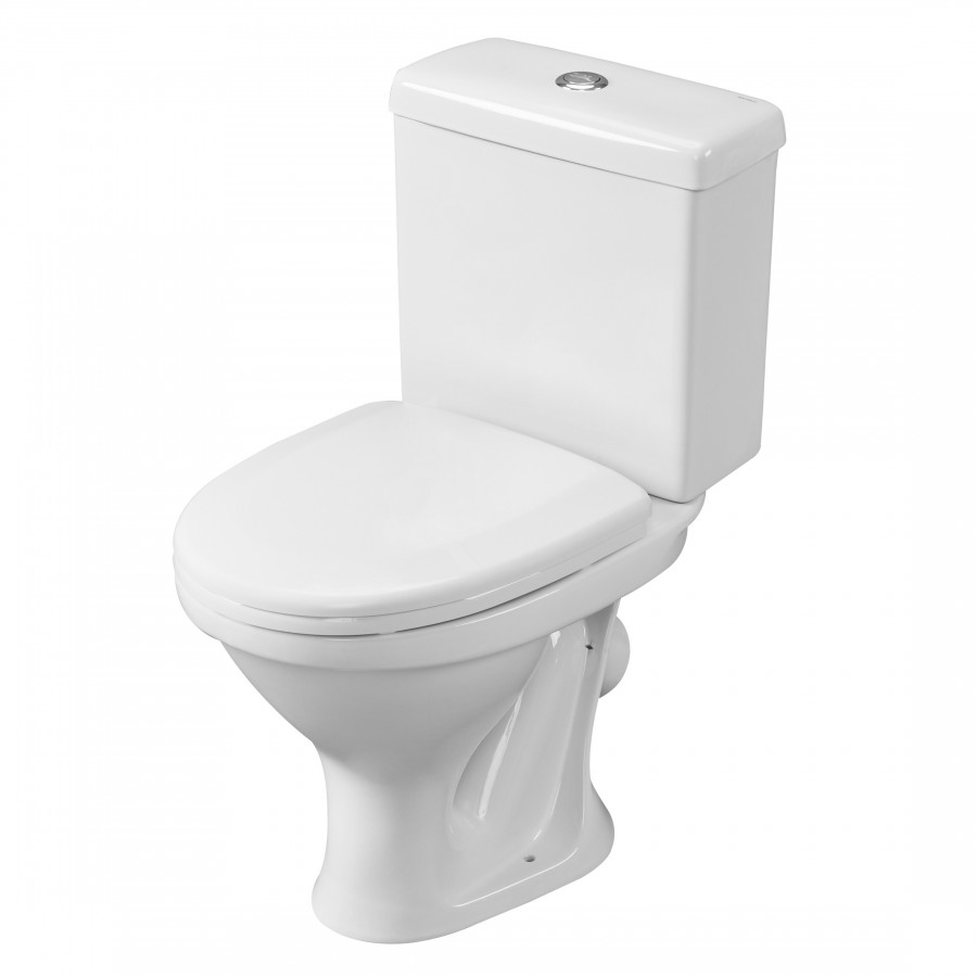 Унитаз-компакт "Форвард" косой выпуск, с 1-режимной кнопочной арматурой  и сиденьем п/п "Уклад". SAN