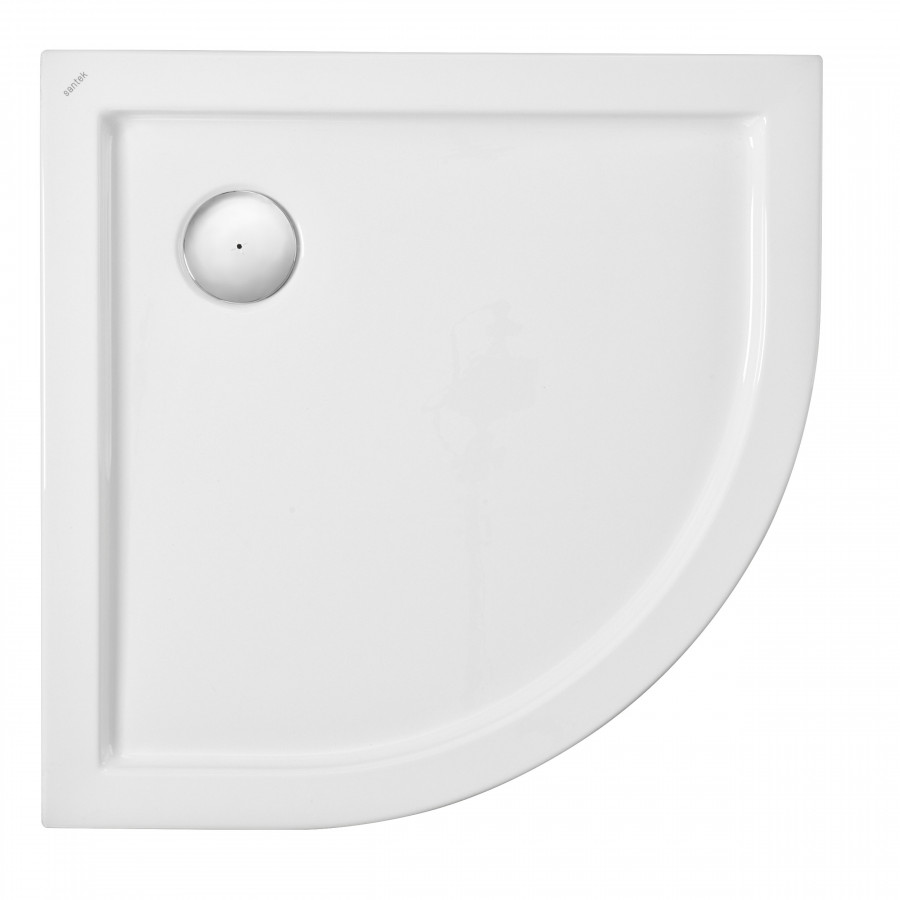 ПАЛЕРМО Поддон акриловый четверть круга 80Х80 белый (сифон, регулируемые ножки)