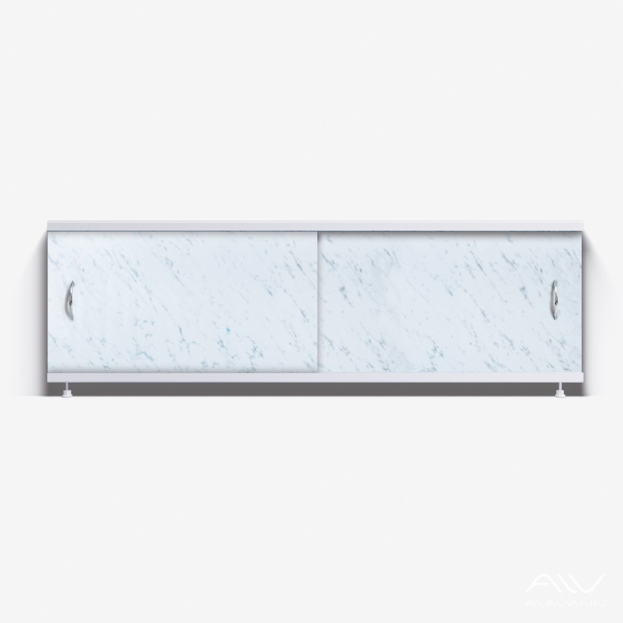 КЛАССИК Экран для ванны 170 см, полистирол,(серые облака-019), ALAVANN