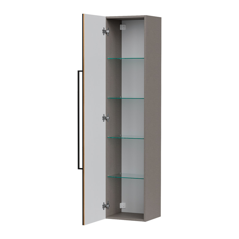 Пенал EQUIL Ferro 36 подвесной левый лен антрацит/дуб мадера