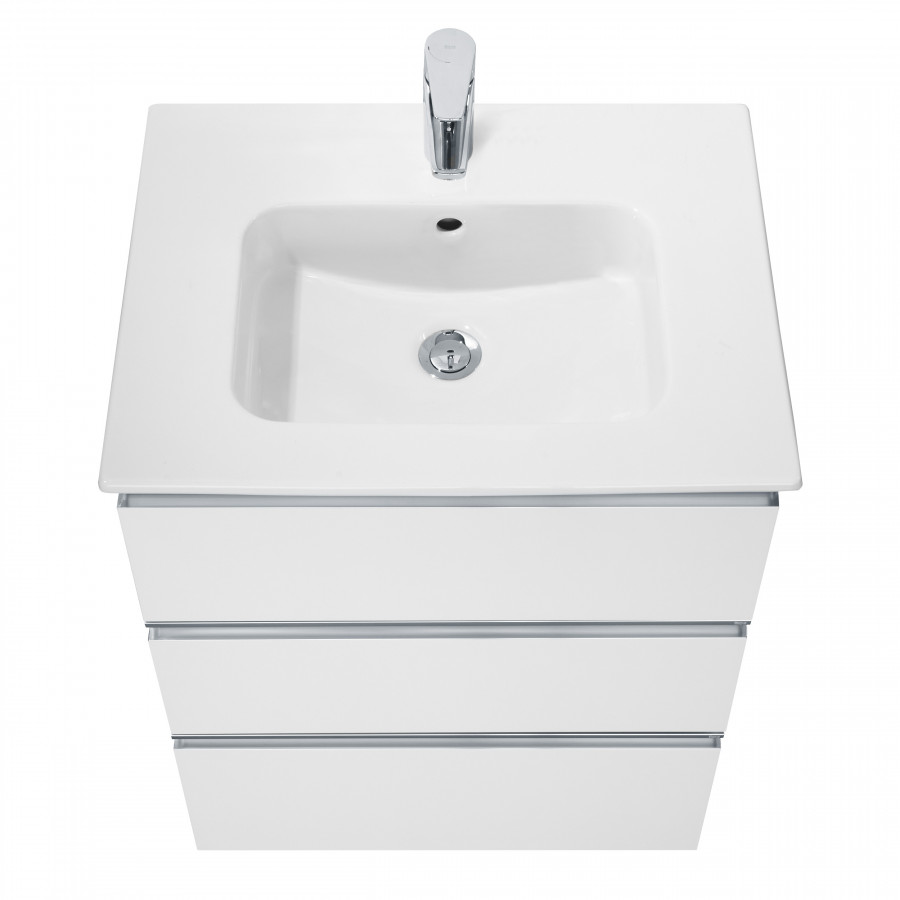 GAP Тумба под раковину GAP 60, белый глянец, 3 ящ., ROCA