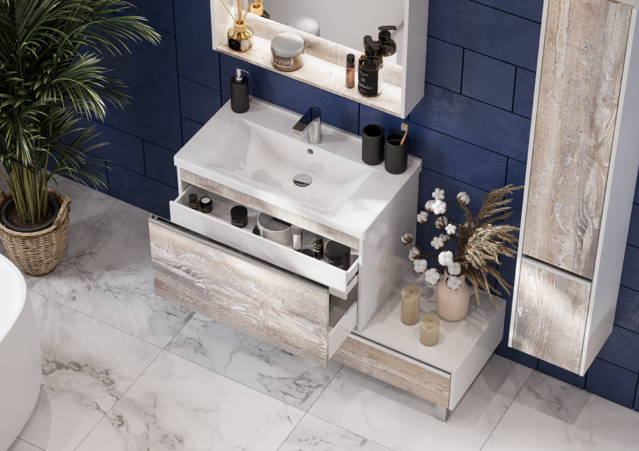 Тумба КАПРИ 80, бетон пайн (под раковину МИРАНДА 80)