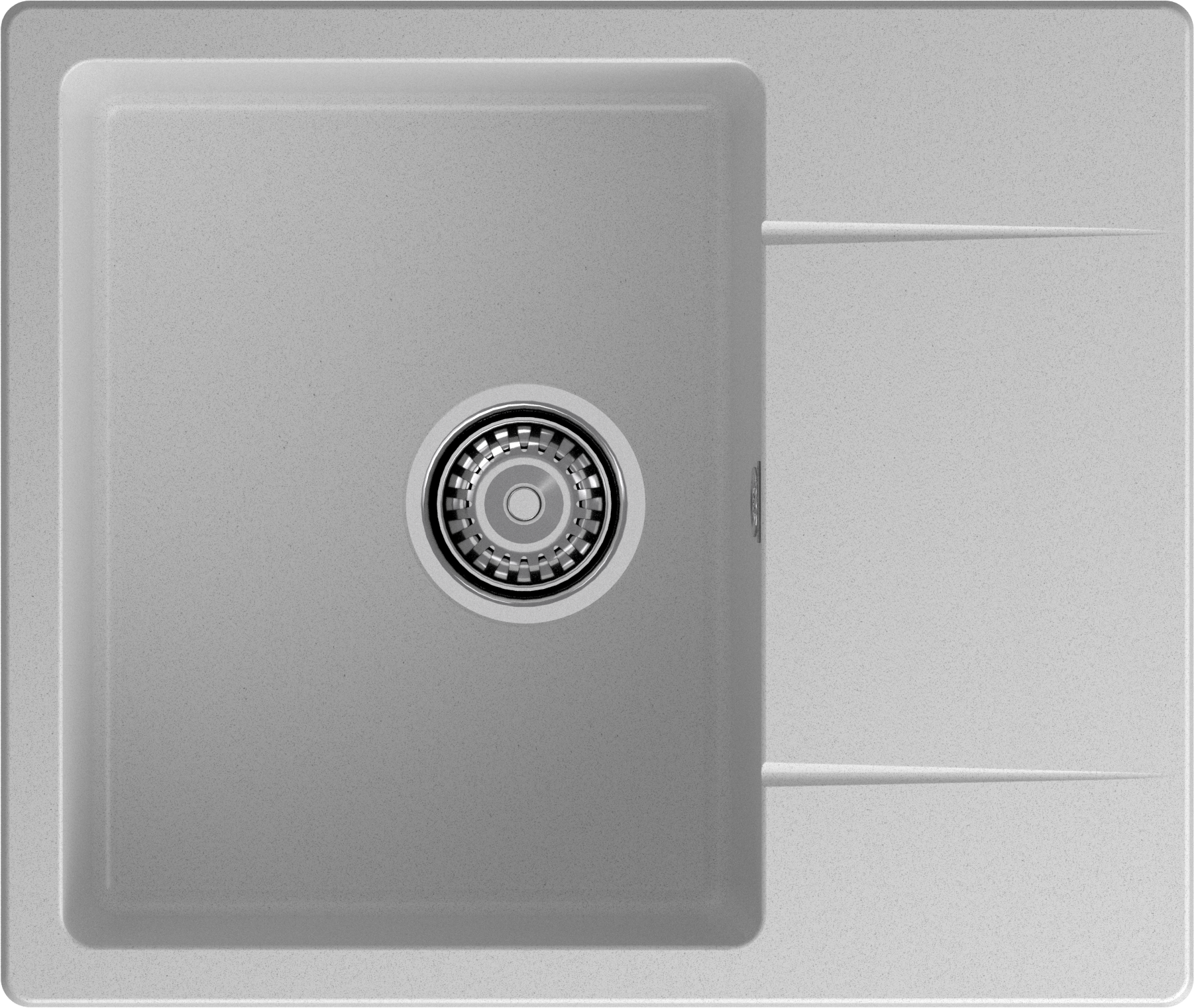 GRANFEST Мойка URBAN 258L 1-чаша+крыло 580*490мм серый арт.GF-UR-