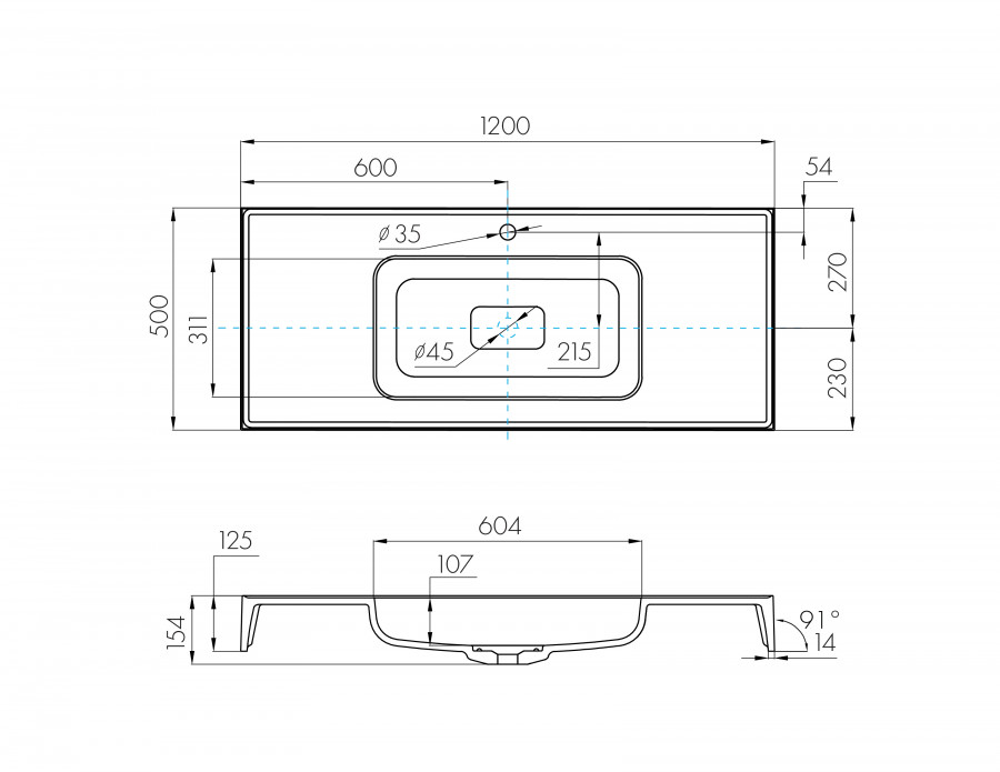 Раковина РИЧМОНД 120, белая