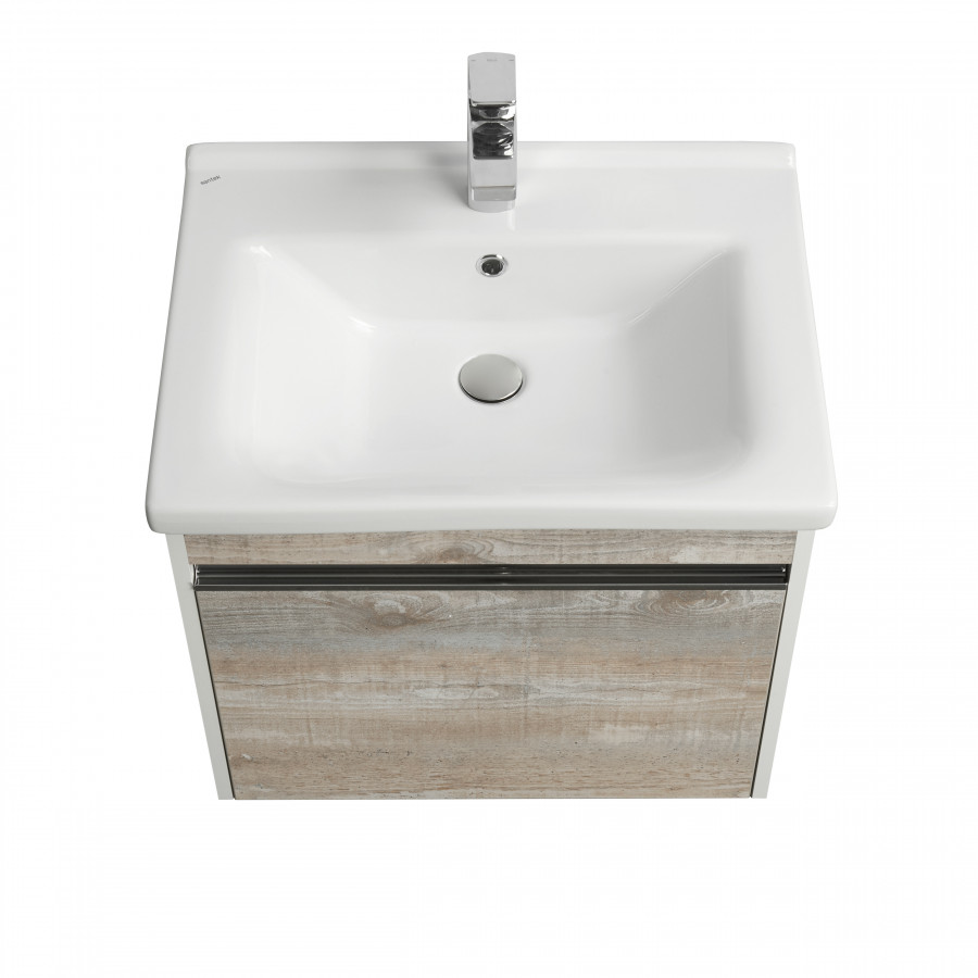 Тумба КАПРИ 60, подвесная, бетон пайн (под раковину МИРАНДА 60) 