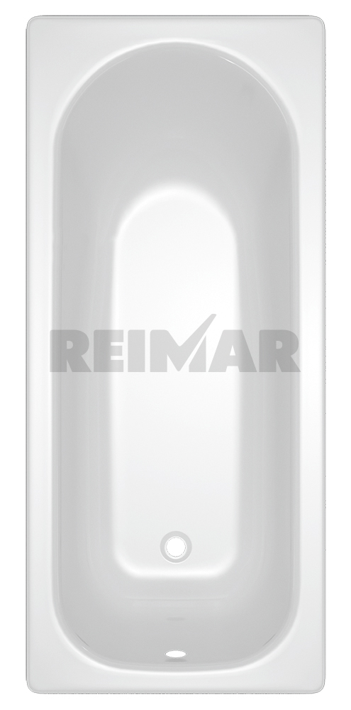 REIMAR Ванна стальная 170x75x40 cм. с опорной подставкой, без ранта, белая орхидея, форма Аула, ВИЗ