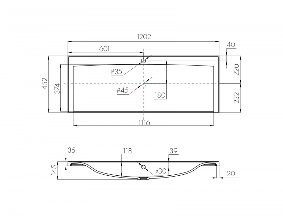 Раковина АЙРИС 120, белая