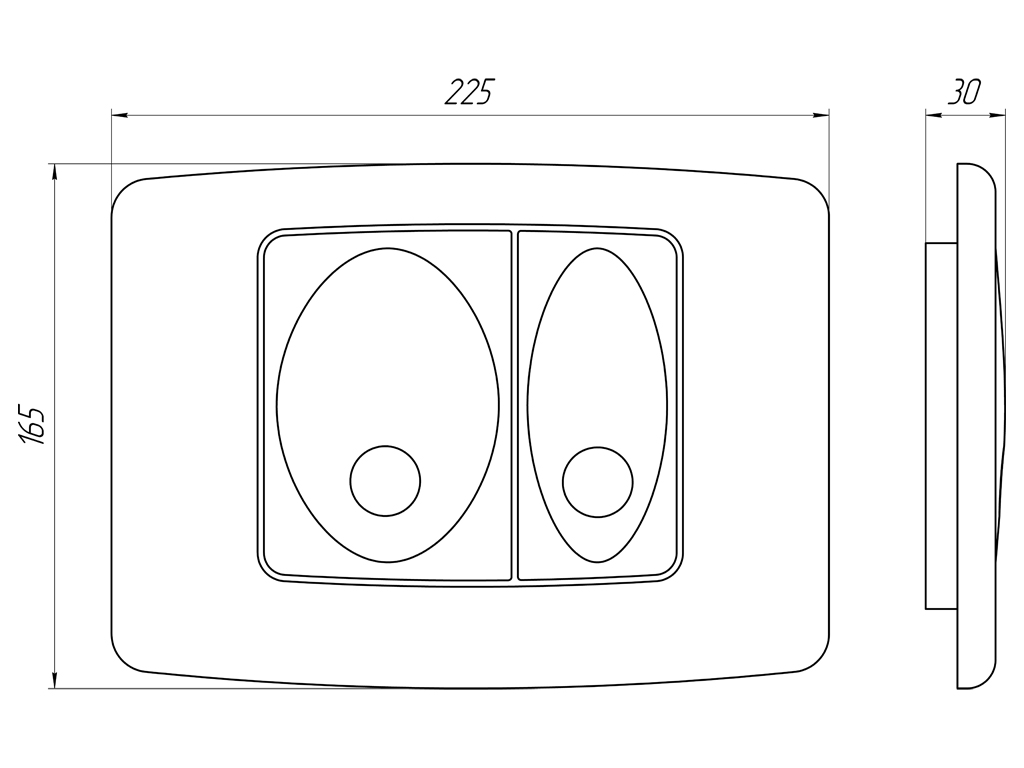 Инсталляция для унитаза 50 см АНИ Пласт WCP1112 1350х522х225 мм с овальной клавишей хром матовый