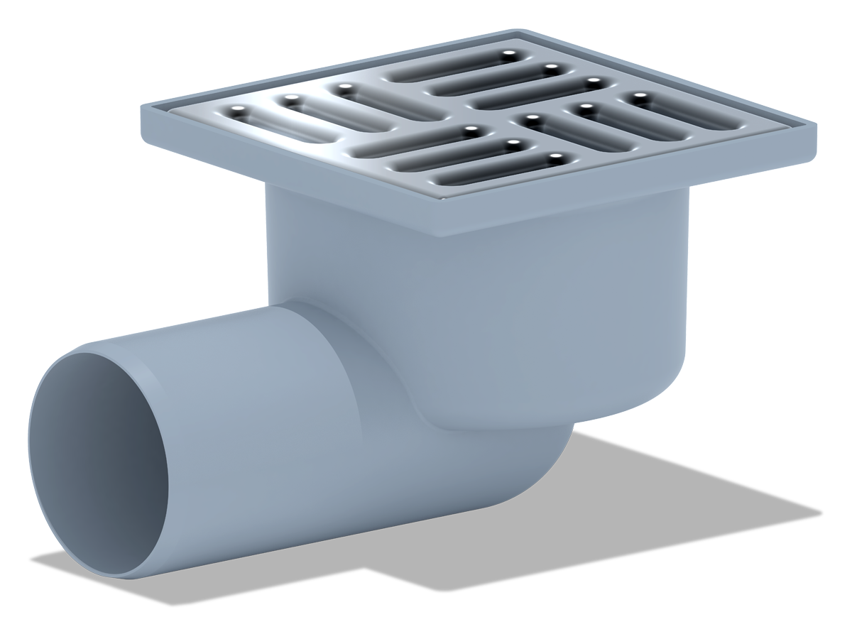 Трап гор.вып. 50 н/рег.с решеткой из нержавеющей стали 10x10 ANIPLAST		