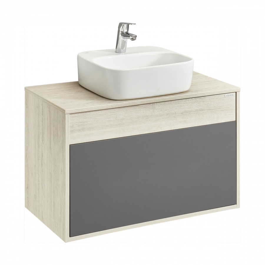 Тумба ЛОФТ УРБАН 80, серый графит, дуб орегон (под раковину MILA 35, MILA 40, ОДРИ 42)