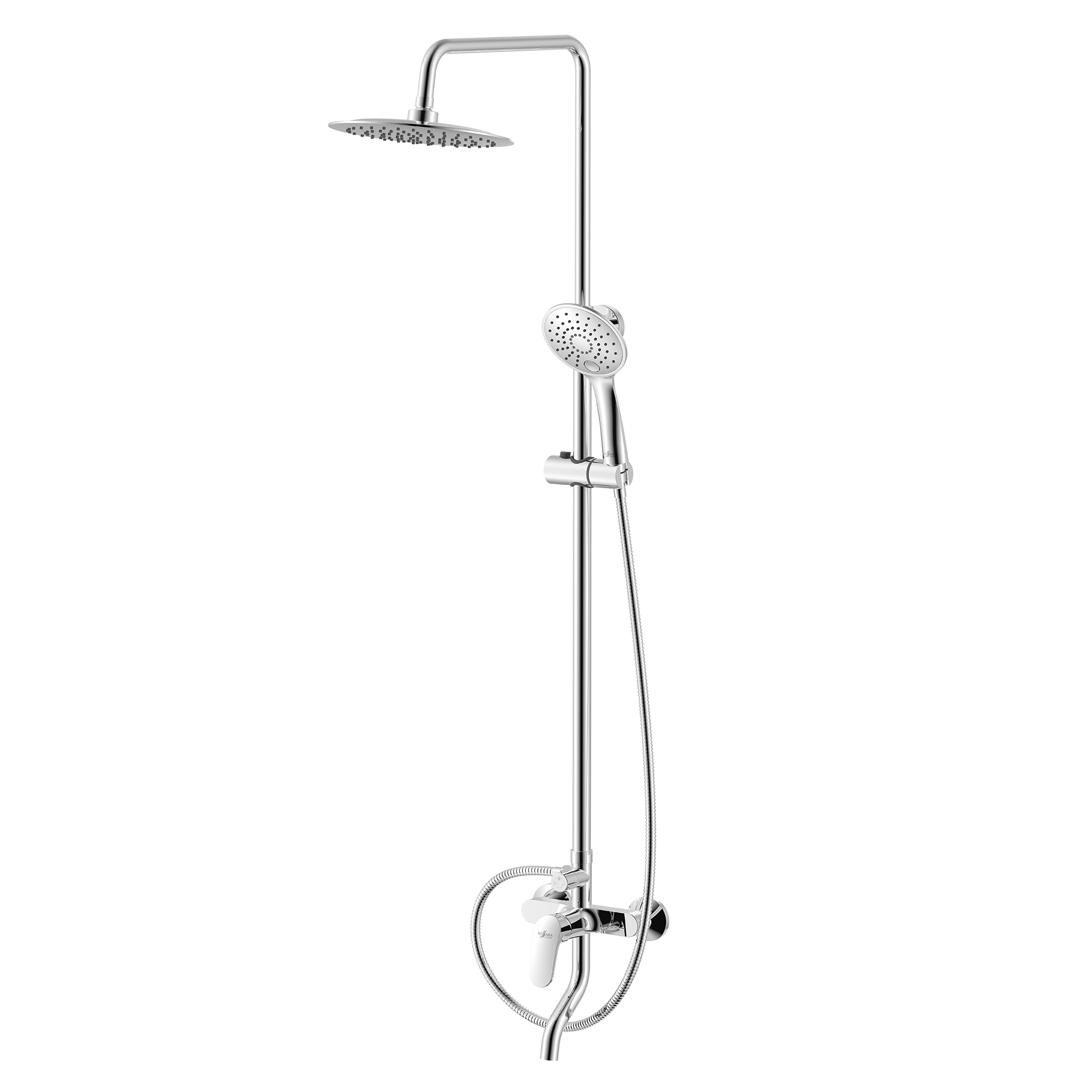 RS45 Смеситель для ванны, корот.пов излив верхн.лейка "Троп.дождь", р/ОД, хром, ROS, RS45-46