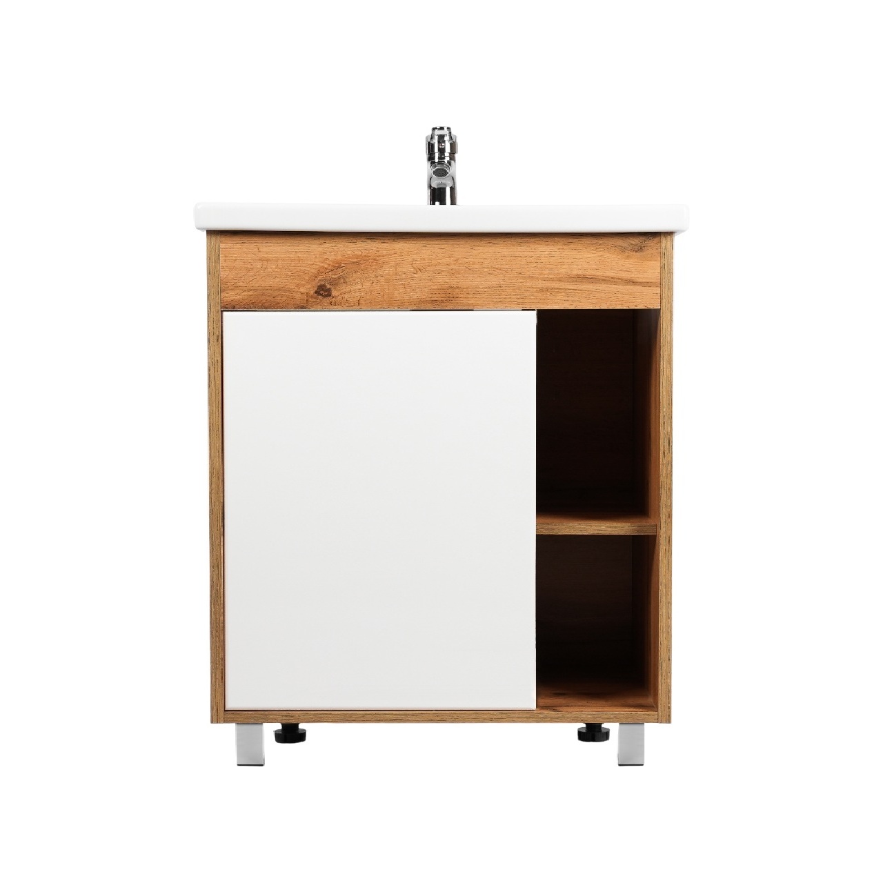 Тумба под раковину VIANT БОСТОН 70 напольная дуб вотан/белый (VBOS70CO-T1ST)