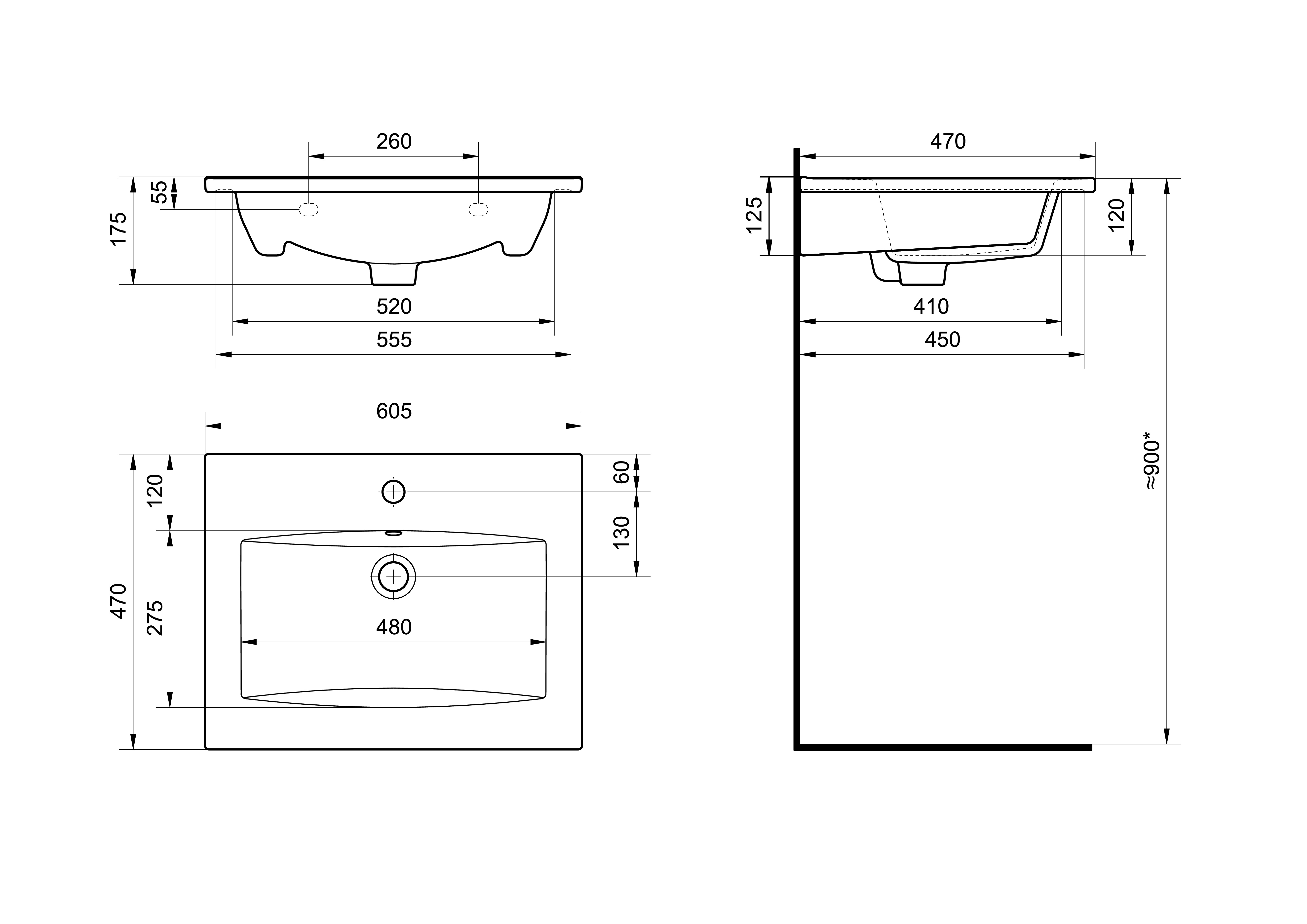 Раковина SANTEK Элина 60 мебельная белый (WH501606)