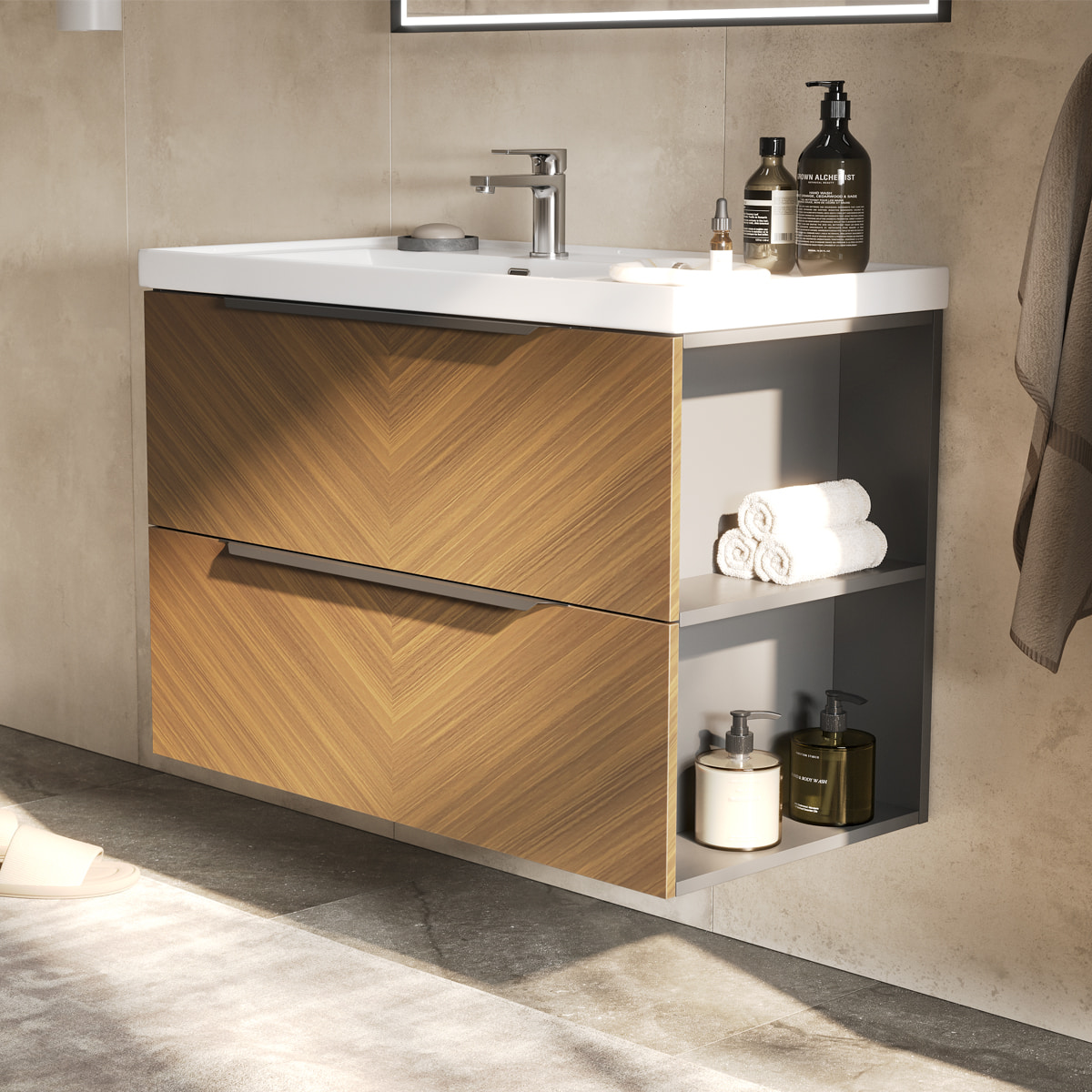 Раковина 78857 (90)L, встраиваемая, белая, EQUIL