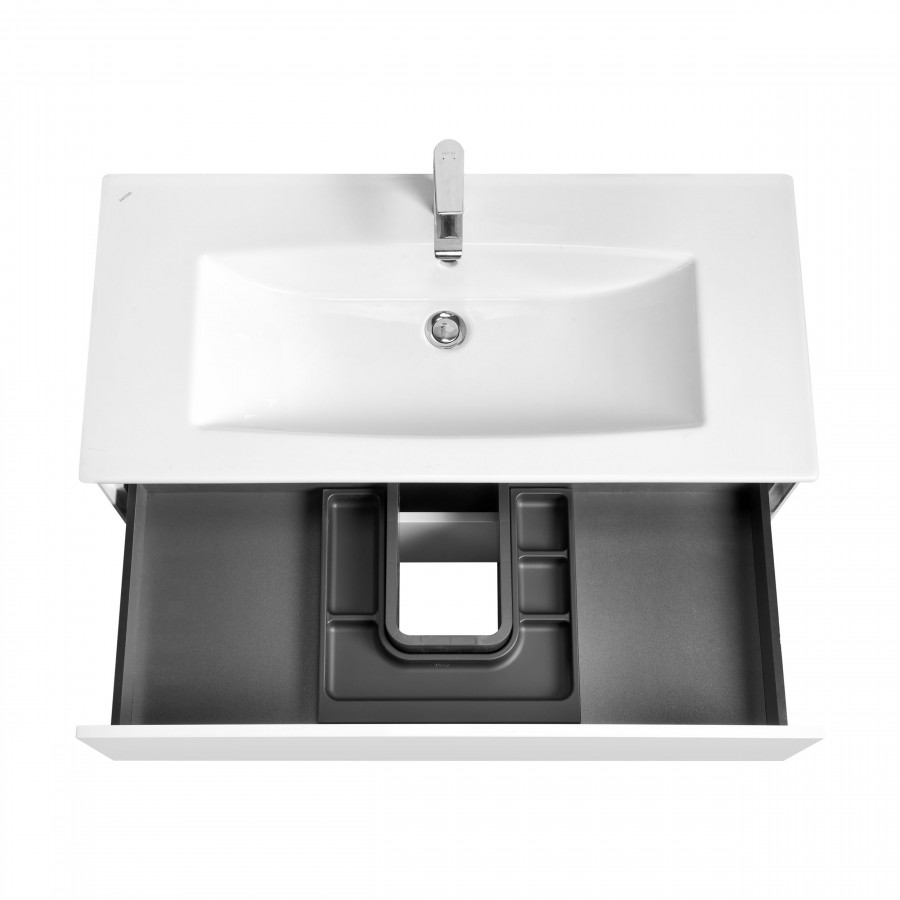 Тумба СОХО 100, белый глянец (под раковину ЭЛИНА 100)