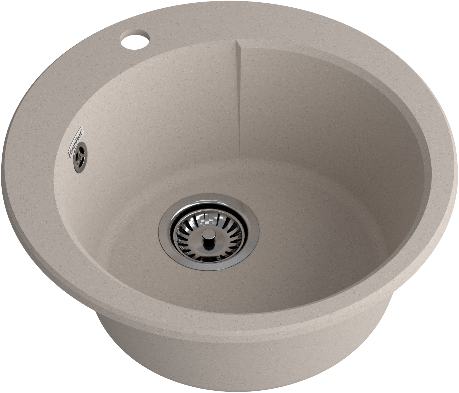 GRANFEST Мойка URBAN 649  1-чаша D-490мм песочный арт.GF-UR-