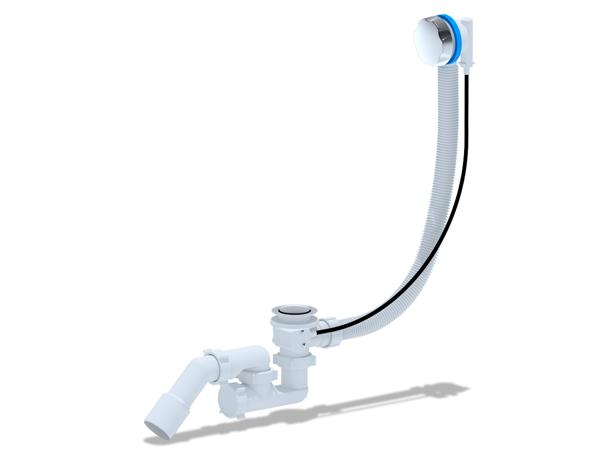 ANI Перелив полуавтомат с сифоном регулируемый, 520мм., ручка металл, труба 40*50мм., ANI PLAST
