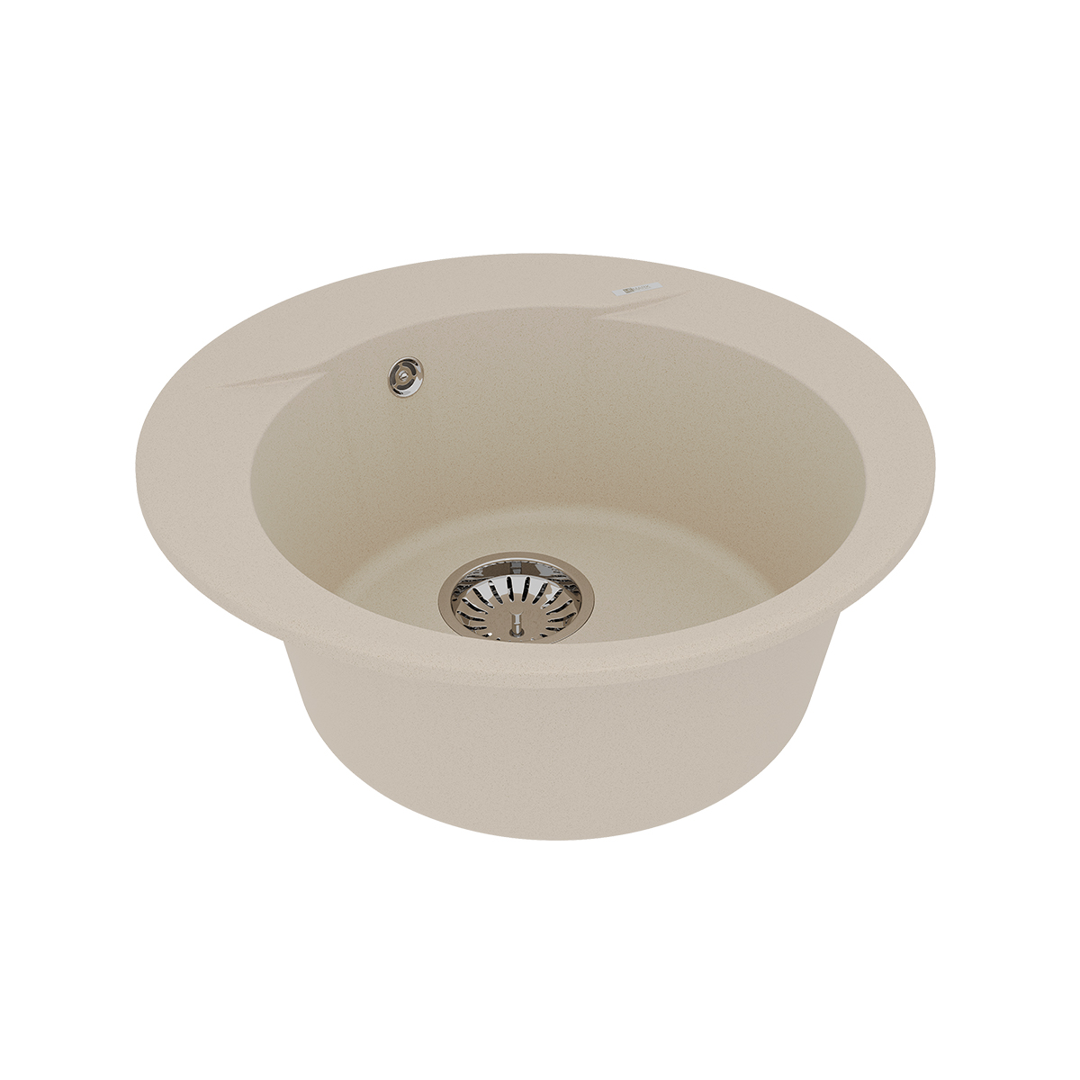 Кухонная мойка Lemark SULA 500 врезная круглая из кварцгранита круглая, Бежевый
