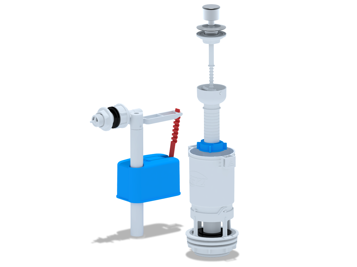 Набор с боковой подводкой АНИ Пласт WC4050M 1/2 дюйма с пластиковым штуцером эконом шток металлизированный