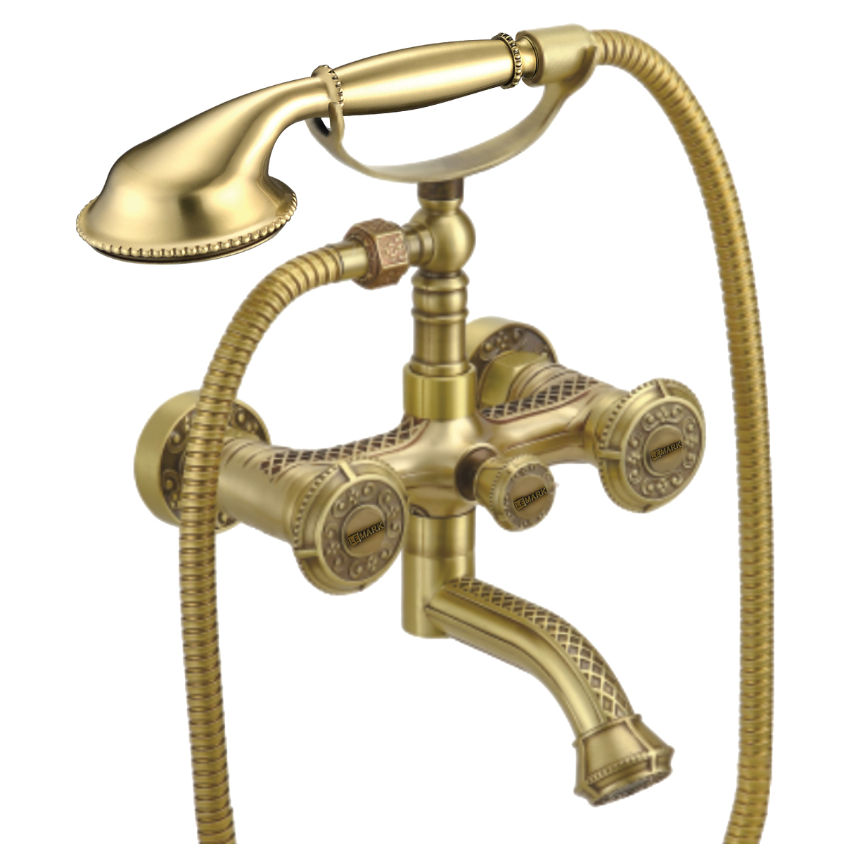 Jasmine Смеситель для ванны, пов.излив 152мм держ.на теле лейка, р/ДВ, бронза, LM, LM6614B