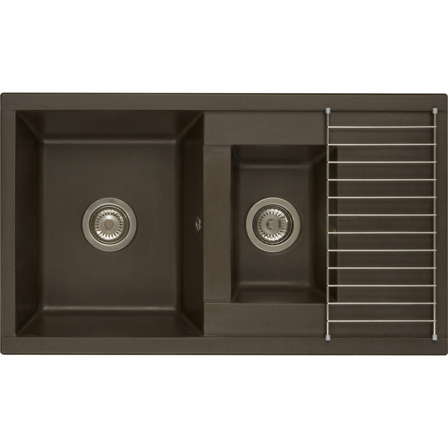 Мойка для кухни  Делия 87 870x510x218 мм, прямоуг. с крылом и доп. чашей, кофе