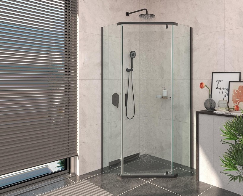 Душевой уголок BERGES SOLO T Black 900х900, BERGES