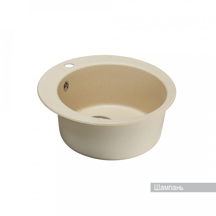 Мойка для кухни  Иверия 480x480x190 мм,круглая, шампань