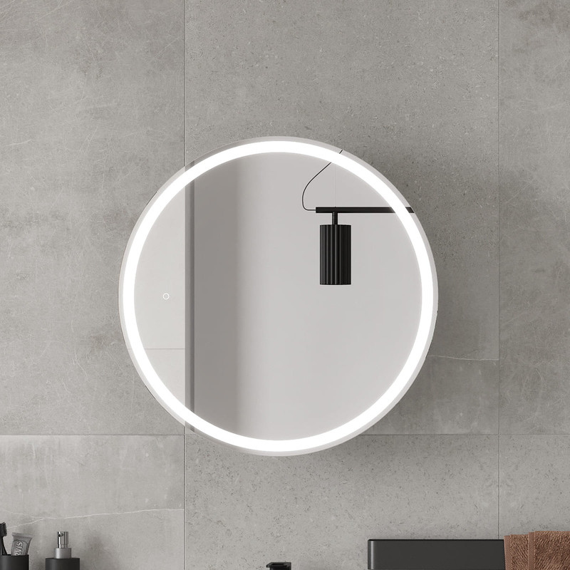 Зеркальный шкаф EQUIL Smile LED D600 подвесной графит софт